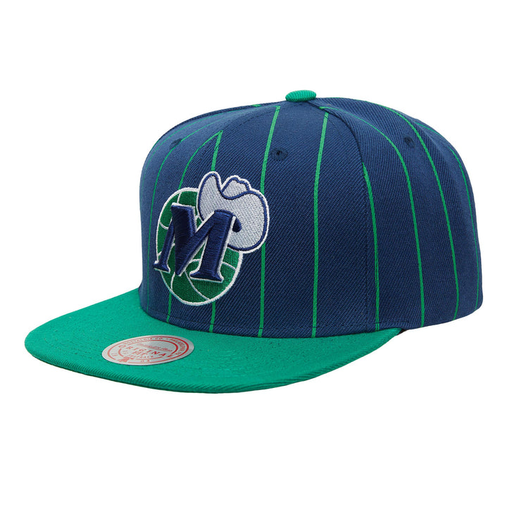 DALLAS MAVERICKS MITCHELL & NESS HARDWOOD CLASSIC PINSTRIPE SNAPBACK