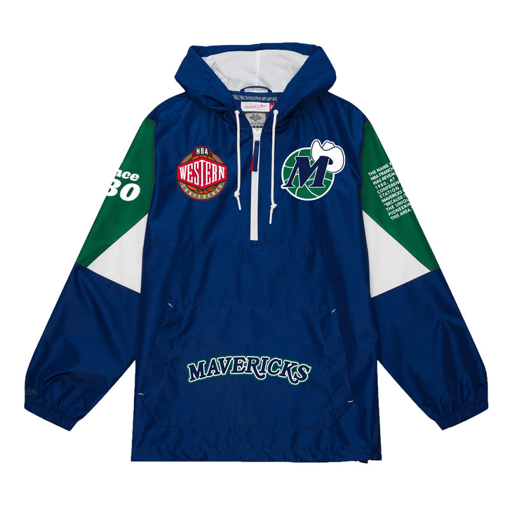 DALLAS MAVERICKS MITCHELL & NESS HARDWOOD CLASSIC ORIGINS QUARTER ZIP HOODIE