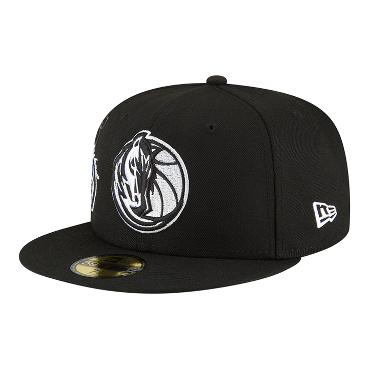 DALLAS MAVERICKS NEW ERA 5950 BACK HALF BLACK FITTED CAP