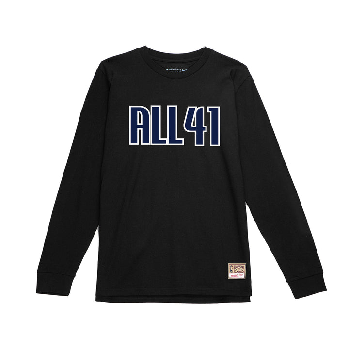 DALLAS MAVERICKS MITCHELL & NESS ALL FOUR ONE ALL 41 WORDMARK LONGSLEEVE TEE