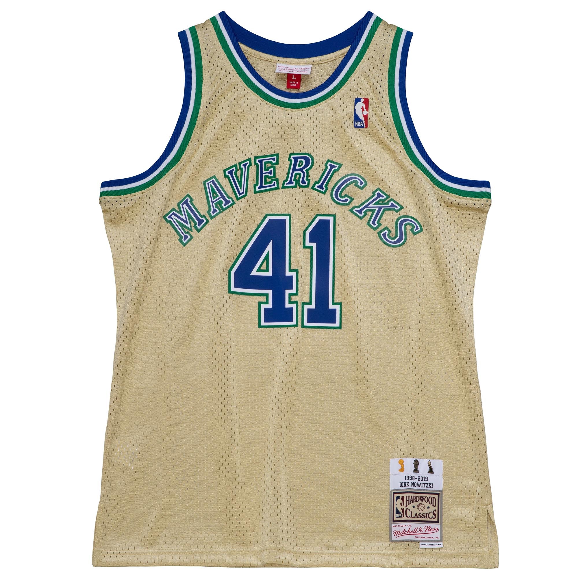 DALLAS MAVERICKS DIRK NOWITZKI HARDWOOD CLASSIC GOLD JERSEY Mavs Shop