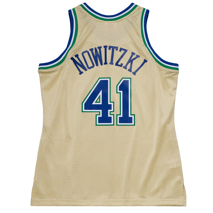 DALLAS MAVERICKS DIRK NOWITZKI HARDWOOD CLASSIC GOLD JERSEY