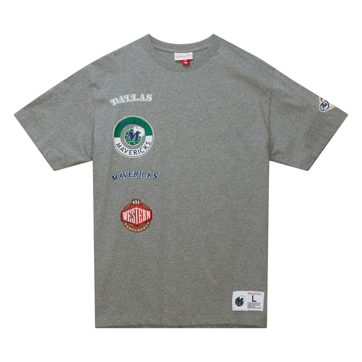 DALLAS MAVERICKS MITCHELL & NESS HARDWOOD CLASSIC GREY TEE