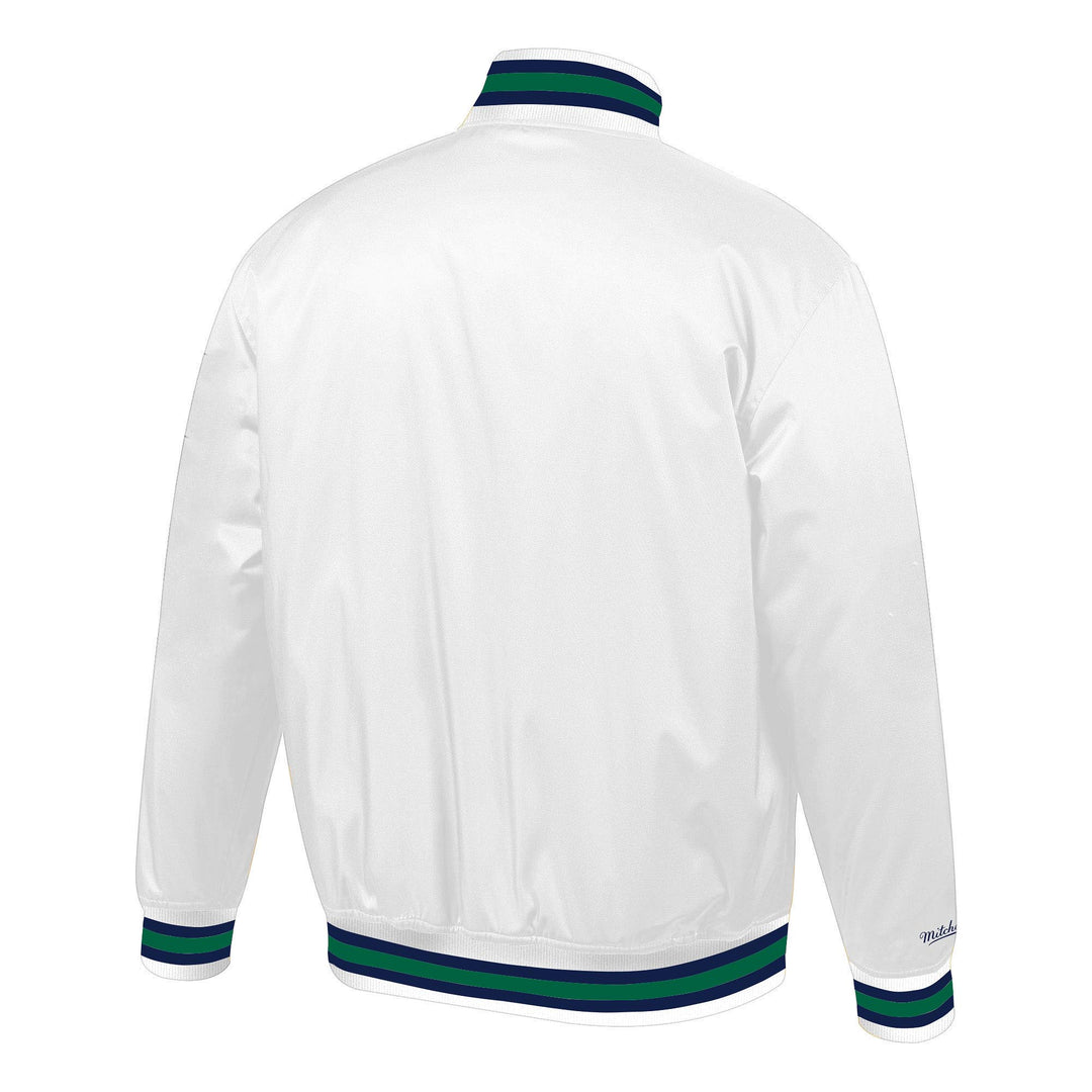 DALLAS MAVERICKS MITCHELL & NESS HARDWOOD CLASSIC WHITE LIGHTWEIGHT SATIN JACKET