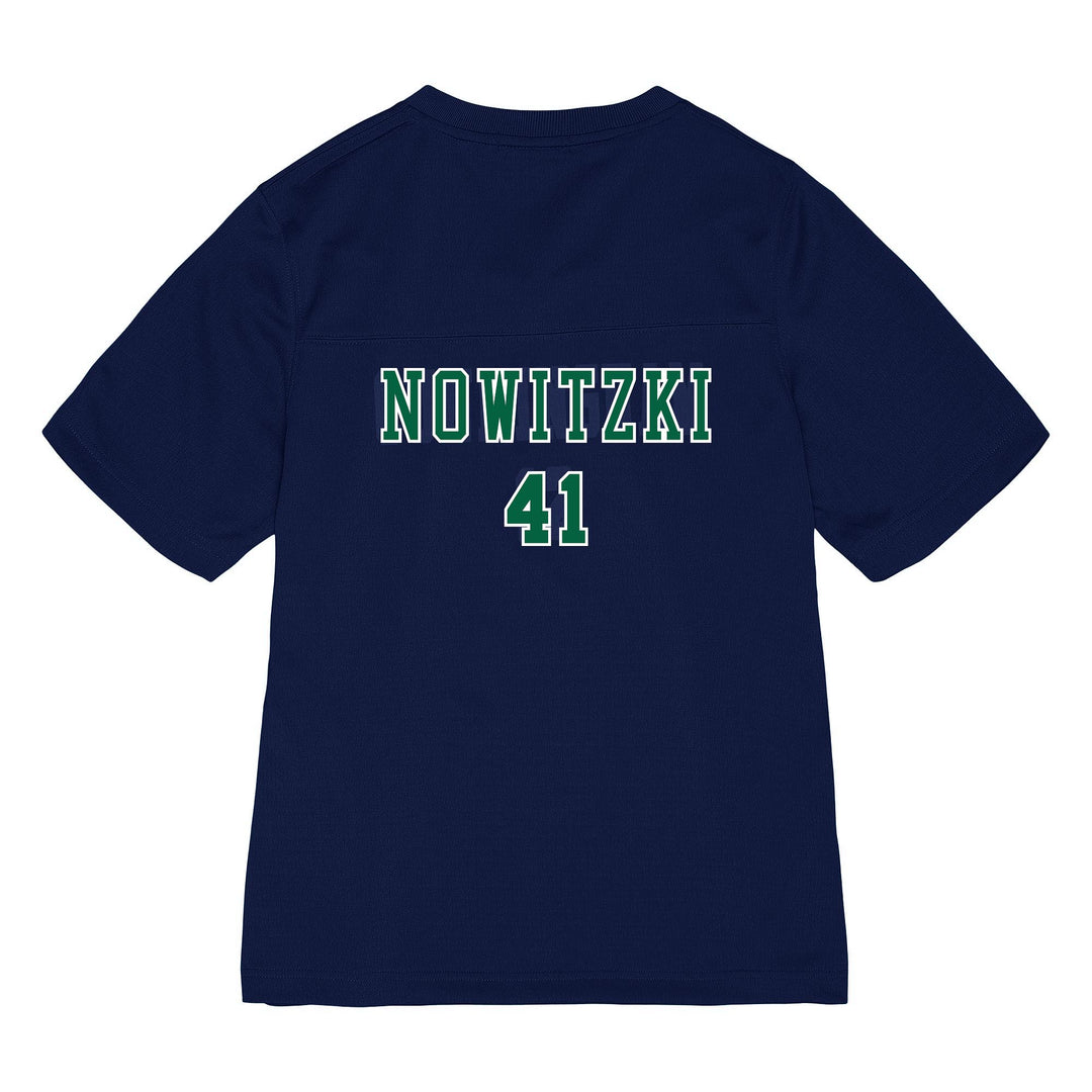 DALLAS MAVERICKS MITCHELL & NESS HARDWOOD CLASSIC WOMENS DIRK NOWITZKI NAME & NUMBER TEE