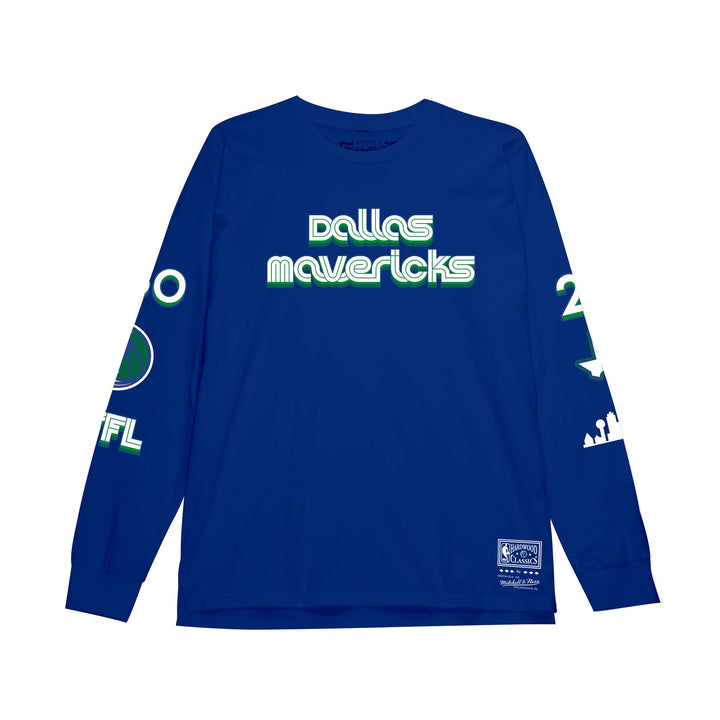 DALLAS MAVERICKS MITCHELL & NESS CITY EDITION LONGSLEEVE LOGO TEE